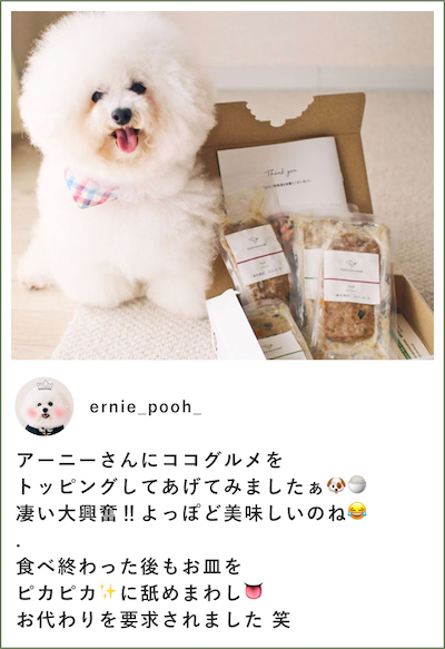 ココグルメのお客様によるインスタグラムの投稿です