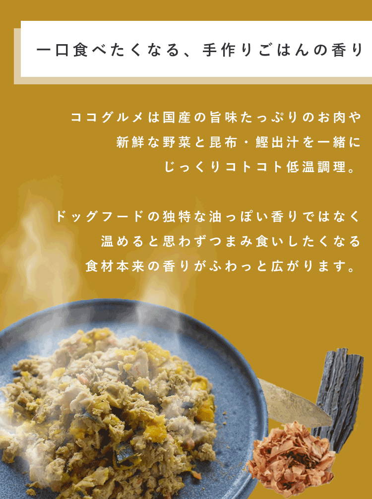 ココグルメにある、一口たべたくなる、手作りごはんの香り